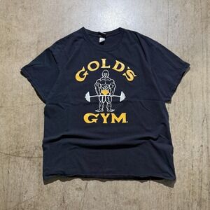 Gold's Gym Shirt Mens XL Black Bodybuilder Logo Graphic Fitness Workout Tee
